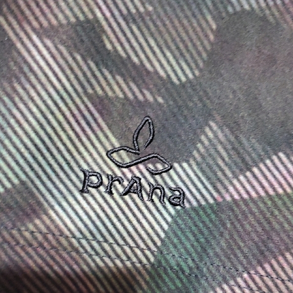 Prana Hybrid Green and Purple Board Shorts with  Geometric Design - Picture 4 of 9